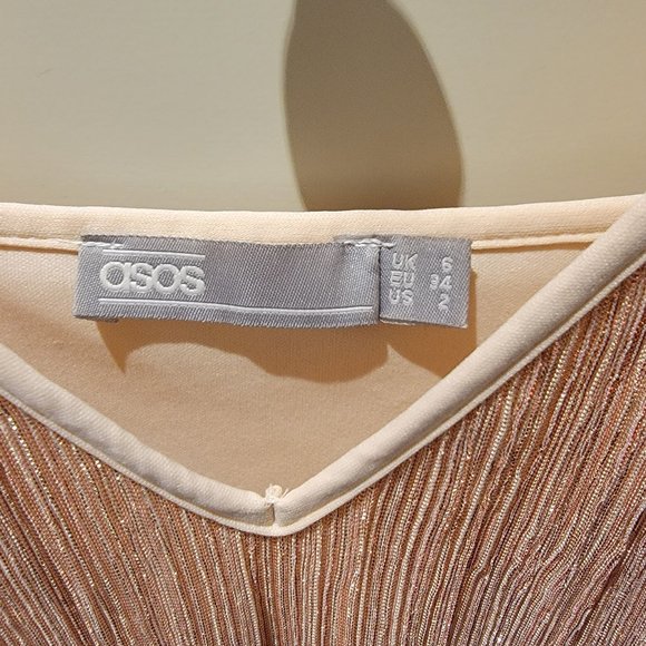 Light Pink Shimmery Slip Dress - US 2 - Picture 3 of 3